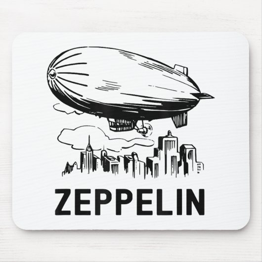 Vintage Retro Zeppelin - Luftschiffskizze Mousepad (Vorne)