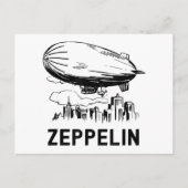 Vintage Retro Zeppelin - Luftschiffskizze Postkarte (Vorderseite)
