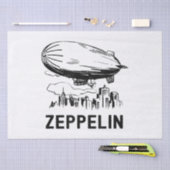 Vintage Retro Zeppelin - Luftschiffskizze Seidenpapier (Handwerk)