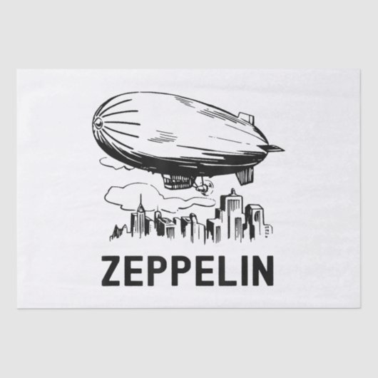 Vintage Retro Zeppelin - Luftschiffskizze Seidenpapier (Vorderseite)