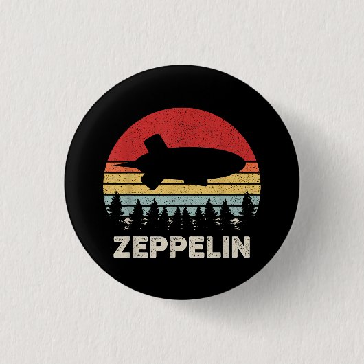 Vintage Retro Zeppelin-Shirt Dirigible Luftschiff Button (Vorderseite)