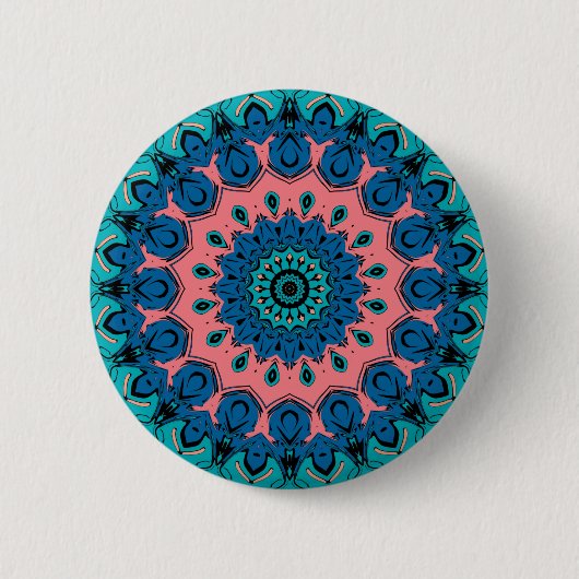 Vintage Retro-Ziermandala Button (Vorderseite)