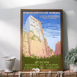 Vintage Retro Zion Nationalpark Reise Poster