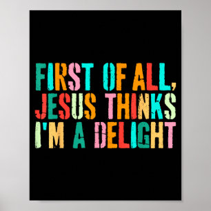 Vintage Retro Zuerst denkt Jesus, ich bin ein Poster