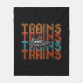 Vintage Retro-Züge TextDampfzug Motor Lokomotive Fleecedecke (Vorderseite)