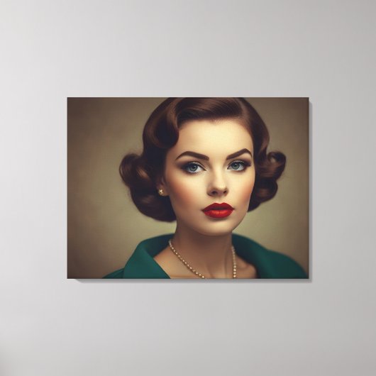 Vintage Retrofrau Leinwanddruck (Vorderseite)