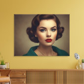 Vintage Retrofrau Leinwanddruck (Insitu (Wohnzimmer))