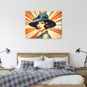 Vintage Retrofrau Leinwanddruck (Insitu (Schlafzimmer))