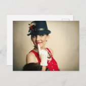 Vintage Retrofrau Postkarte (Vorne/Hinten)