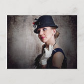 Vintage Retrofrau Postkarte (Vorderseite)