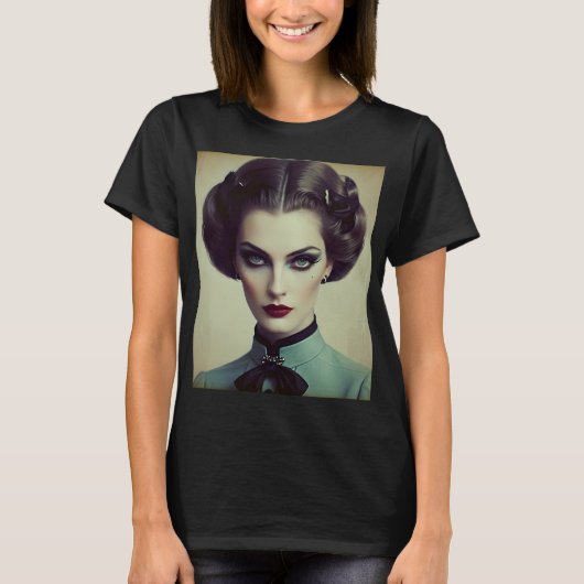 Vintage Retrofrau T-Shirt (Vorderseite)