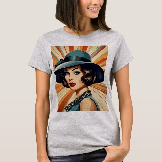 Vintage Retrofrau T-Shirt (Vorderseite)