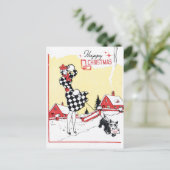 Vintage Retrofrau Weihnachtspostkarte Feiertagspostkarte (Stehend Vorderseite)