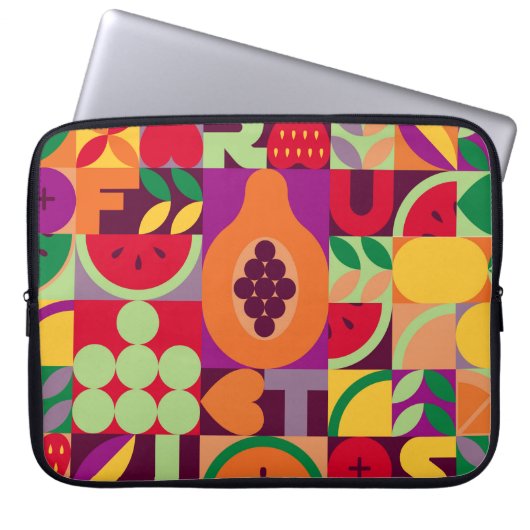 Vintage Retrofrucht Vintag nahtlos Muster. Abst Laptopschutzhülle (Vorderseite)