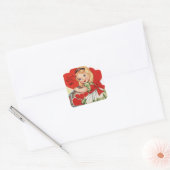 Vintage Retrogirl Valentine Holiday Aufkleber (Umschlag)