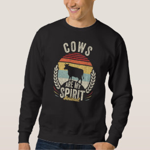 Vintage Retrokühe sind meine geistige Tierkuh Sweatshirt