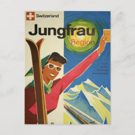 Vintage Retroreise Postkarte Jugfrau Schweiz