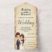 Vintage Retroromantik All In One Einladung (Innen Boden)