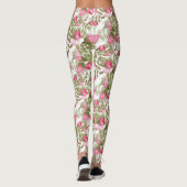 Vintage Retrosa Rosen, Aquarellfarbe Blume Leggings (Rückseite)