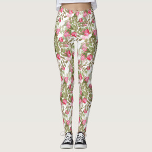 Vintage Retrosa Rosen, Aquarellfarbe Blume Leggings