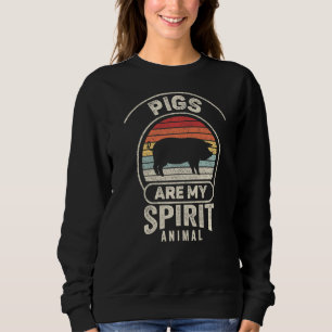 Vintage Retroschweine sind mein geistiges Tierflei Sweatshirt
