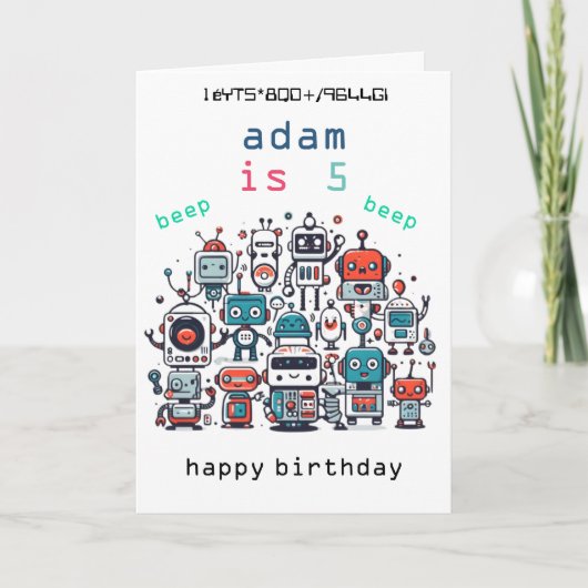 Vintage Retrosci fi Robot-Geburtstagskarten Dankeskarte (Vorderseite)
