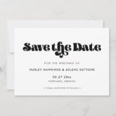 Vintage Retroskripteinladung Save the Date (Vorderseite)