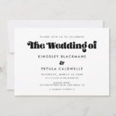 Vintage Retroskripthochzeit Einladung (Vorderseite)