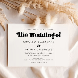 Vintage Retroskripthochzeit Einladung