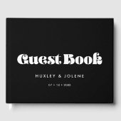 Vintage Retroskripthochzeit Gästebuch (Vorderseite)