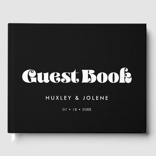 Vintage Retroskripthochzeit Gästebuch (Vorderseite)
