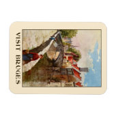 Vintage Retrostil Brügge Reiseanzeige Magnet (Horizontal)