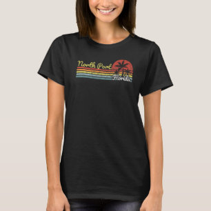 Vintage Retrostreifen-Linien in North Port FL Flor T-Shirt