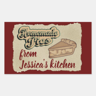 Vintage Retrotypografie hausgemachte Kuchen Rechteckiger Aufkleber