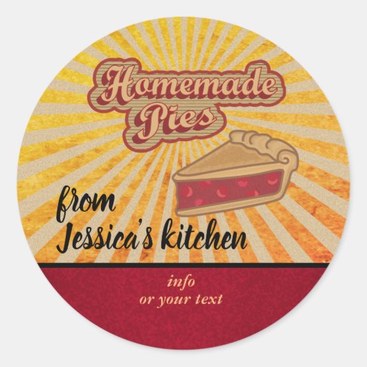 Vintage Retrotypografie hausgemachte Kuchen Runder Aufkleber (Vorderseite)