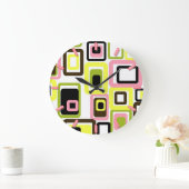 Vintage Retrousche der geometrischen Musteruhr Mit Große Wanduhr (Zuhause)