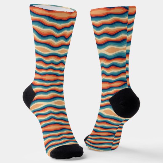 Vintage Retrowellen Socken (Gewinkelt)