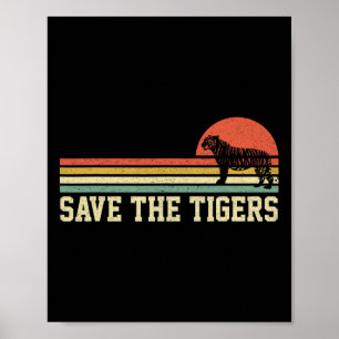 Vintage-Rettung-der-Tiger-T-Shirt-Geschenk-Tiger-L Poster