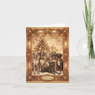 Vintage-Rettungssammlung Hunde Weihnachtsgruß Feiertagskarte