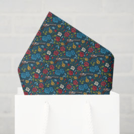 Vintage Revolver-Blüte mit dunkelblauen Rose Seidenpapier