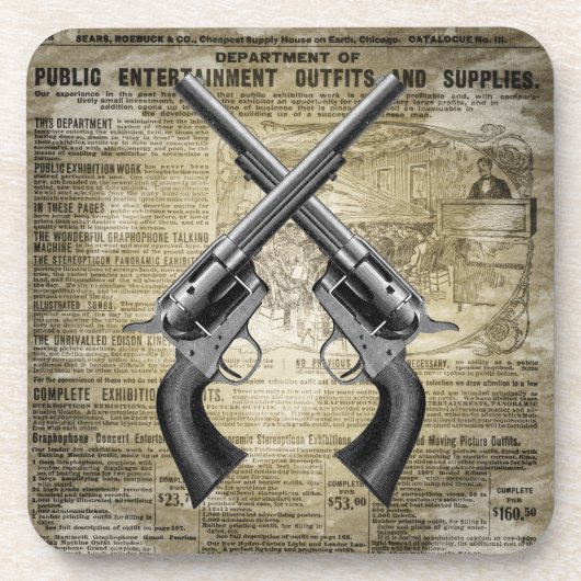 Vintage Revolver Getränkeuntersetzer (Vorderseite)