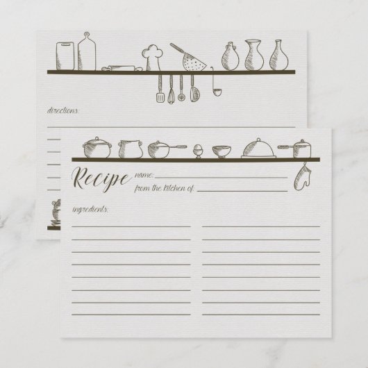 Vintage Rezept-Karte (Vorne/Hinten)