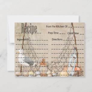 Vintage-Rezeptkarte für Fischgerichte