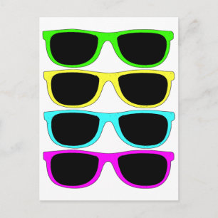 Vintage Rgb Fluo Sonnenbrille Postkarte