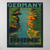 Vintage Rheinschifffahrt Poster (Vorne)
