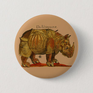 Vintage Rhino Durer's Rhinoceros Antike Button