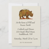 Vintage Rhino Durer's Rhinoceros Antike Einladung (Rückseite)