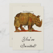 Vintage Rhino Durer's Rhinoceros Antike Einladung (Vorne/Hinten)