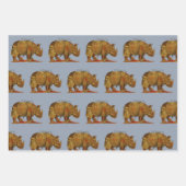 Vintage Rhino Durer's Rhinoceros Antike Geschenkpapier Set (Vorderseite 3)