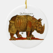 Vintage Rhino Durer's Rhinoceros Antike Keramik Ornament (Hinten)